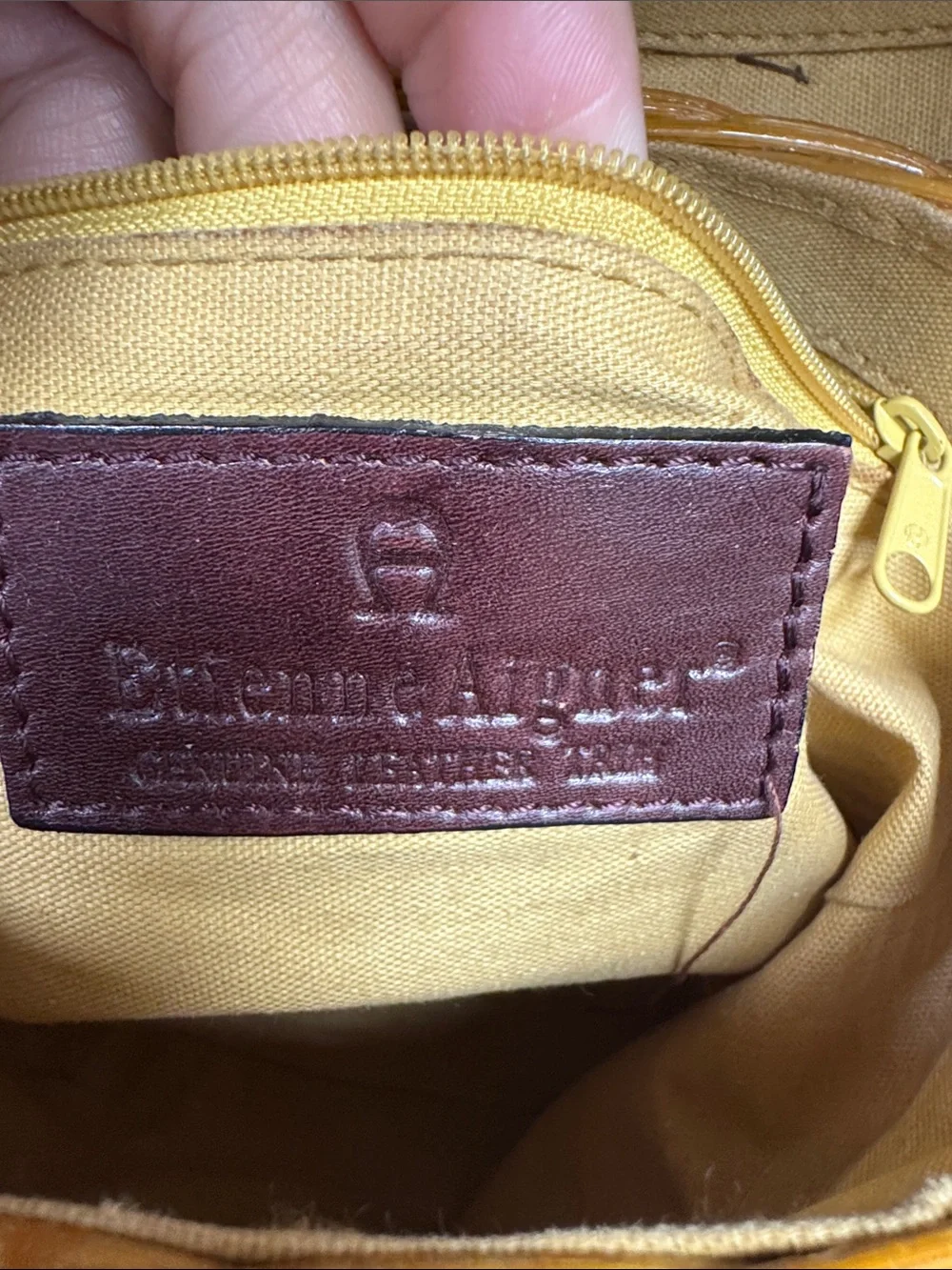 Vintage Etienne Aigner Basket Crossbody Bag with Burgundy Leather Trim - Picture 9 of 9